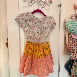 Floral, Tiered Multi-Color Kids Dress